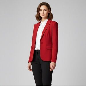 Coldwater Creek NWT Ladies Red Career Office 2 Button Blazer Sz 16